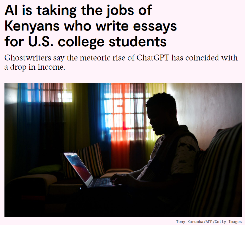 ChatGPT冲击下,代写行业从业者收入大降?人工智能时代作业真的自己做吗? ChatGPT冲击下,代写行业从业者收入大降?人工智能时代作业真的自己做吗?