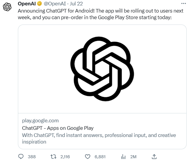 ChatGPT手机版遇挑战?下载量下滑,微软迎战OpenAI ChatGPT手机版遇挑战?下载量下滑,微软迎战OpenAI