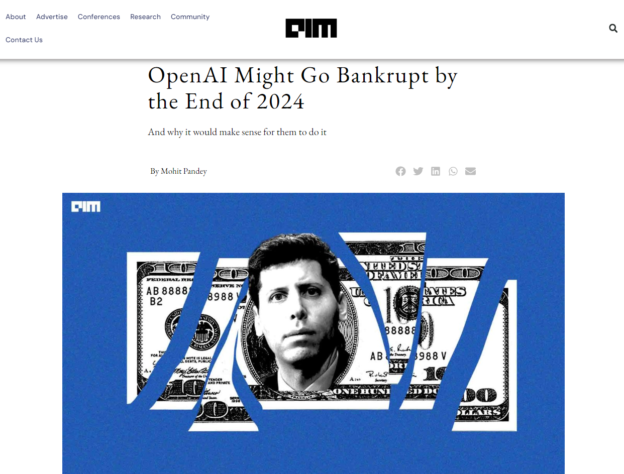 OpenAI财务危机？为何不选免费LLM，ChatGPT对手微软或救星?