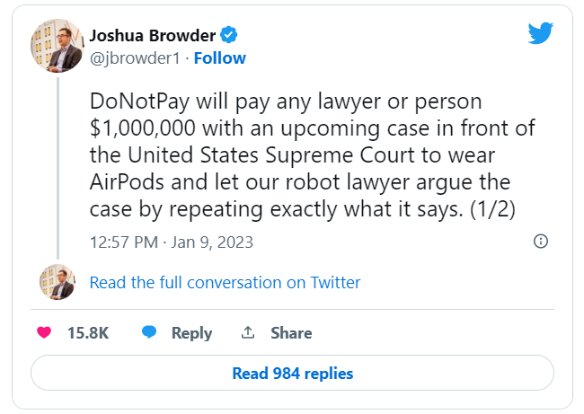 AI律师将首次在法庭亮相,为两起超速罚单辩护,人类只需听从AI指令就可以打官司? AI律师将首次在法庭亮相,为两起超速罚单辩护,人类只需听从AI指令就可以打官司?