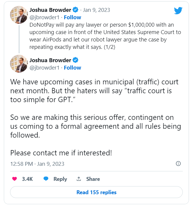 AI律师将首次在法庭亮相,为两起超速罚单辩护,人类只需听从AI指令就可以打官司? AI律师将首次在法庭亮相,为两起超速罚单辩护,人类只需听从AI指令就可以打官司?