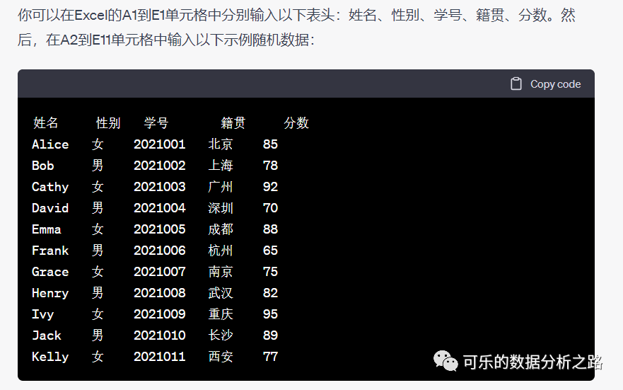 ChatGPT实战：用ChatGPT处理Excel