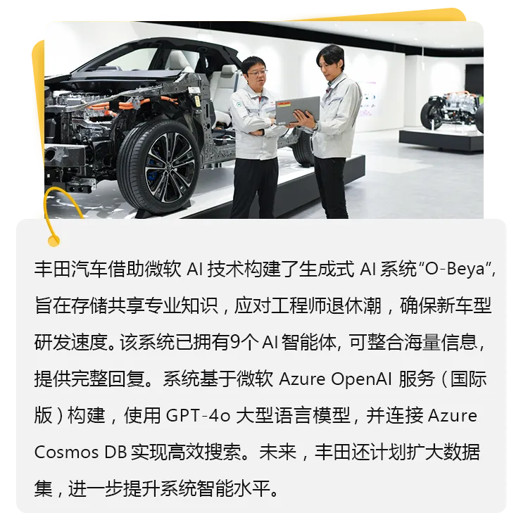 微软AI智能体加快丰田创新,续写”传奇” 微软AI智能体加快丰田创新,续写”传奇”